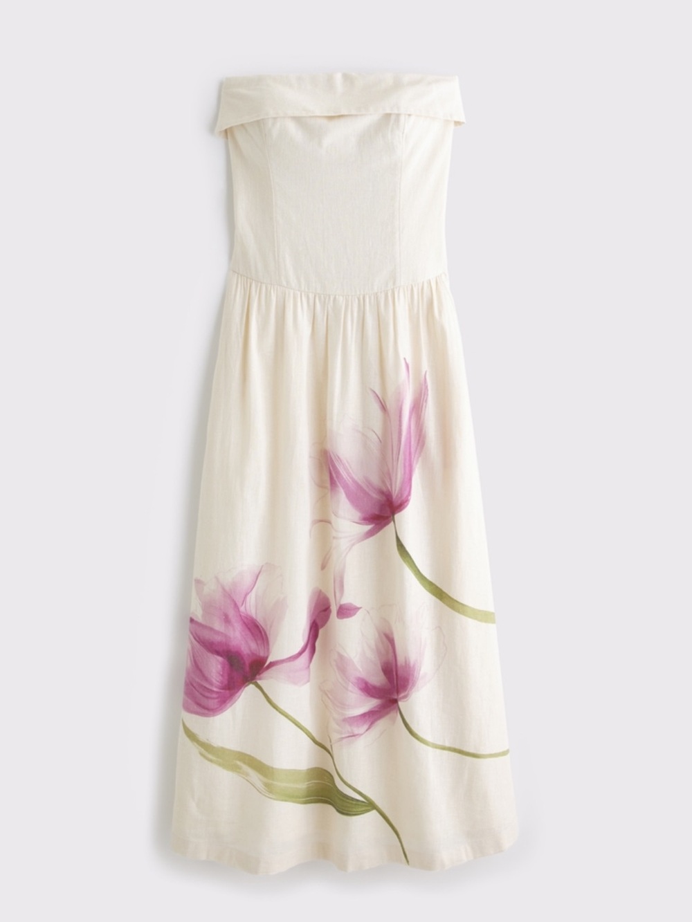 Abercrombie & Fitch Strapless Drop-Waist Maxi Dress